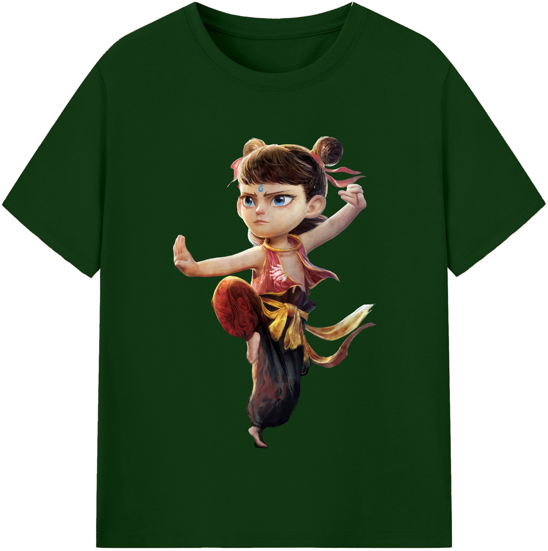 （画像用） Ne Zha 2 ナタ 魔童の大暴れ 綿100％半袖Tシャツ（フロントプリント）